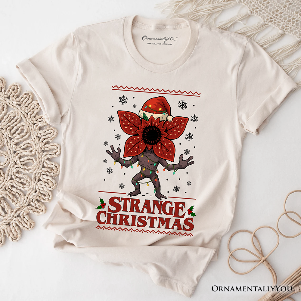 Strange Christmas Retro T-Shirt, Demon Plant Gift for Horror Lovers