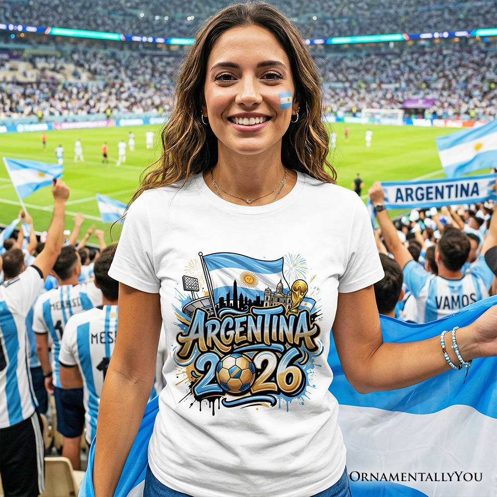 Argentina 2026 FIFA World Cup Soccer T-Shirt, Fans Football Tee