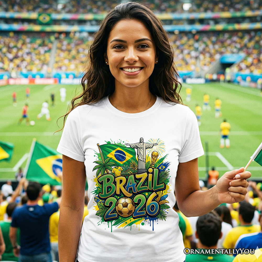 Brazil 2026 FIFA World Cup Soccer T-Shirt, Fans Football Tee