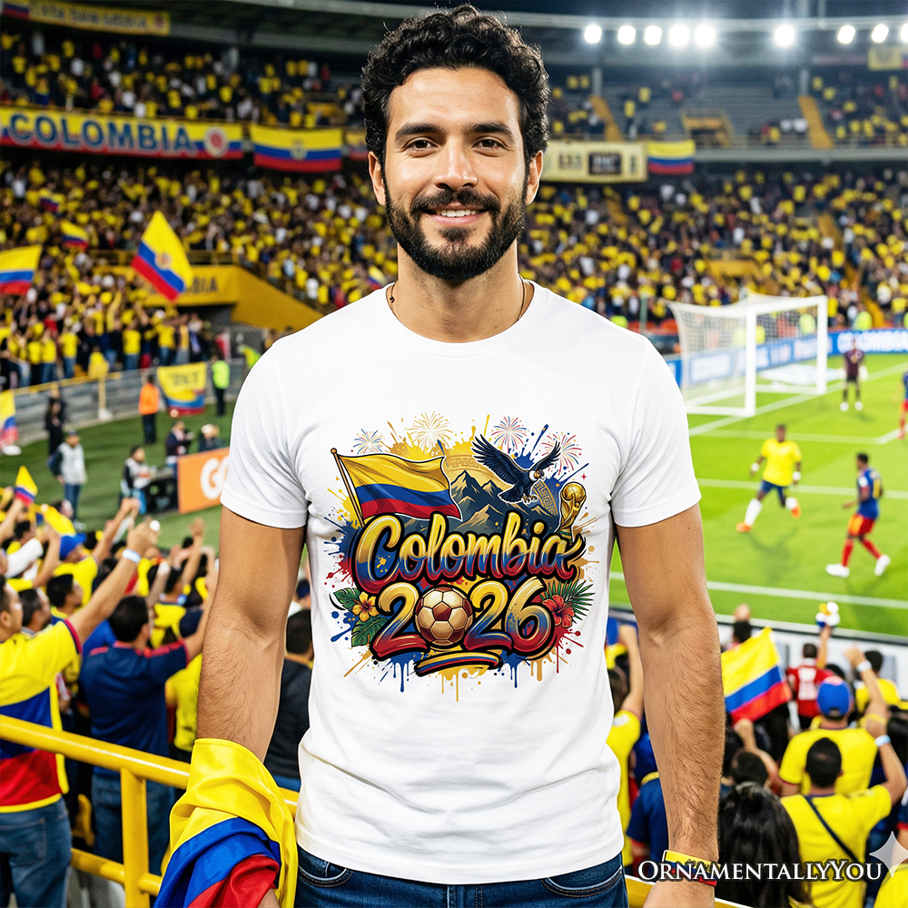 Colombia 2026 FIFA World Cup Soccer T-Shirt, Fans Football Tee