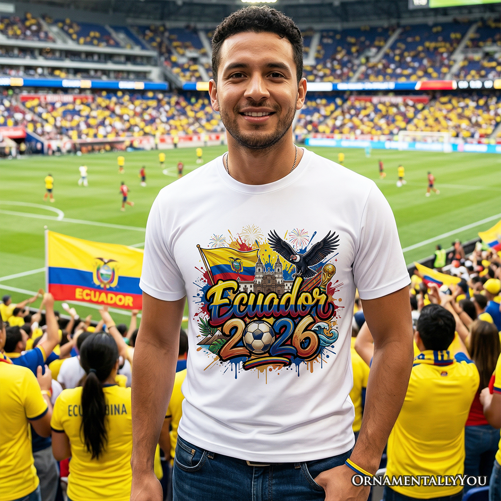 Ecuador 2026 FIFA World Cup Soccer T-Shirt, Fans Football Tee