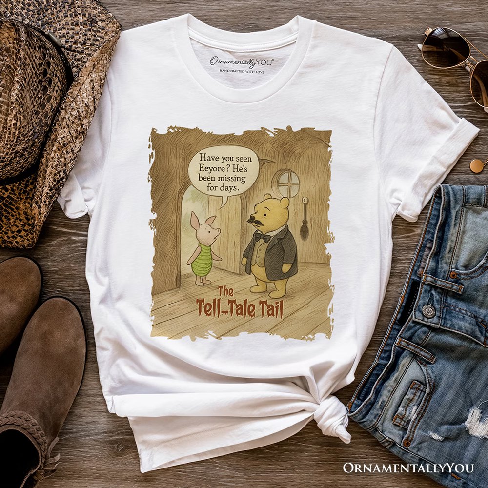 Edgar Allan Winnie-the-Pooh T-Shirt, 1926 A.A. Milne Vintage Halloween Mystery Tale Tee
