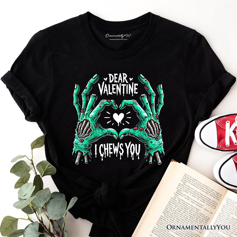 Zombie Valentine Hands I Chews You T-Shirt, Funny Tee for Horror Spring Season