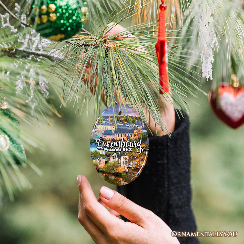 Enchanting Luxembourg Christmas Ornament, European Heritage of Castle and Landmarks Keepsake
