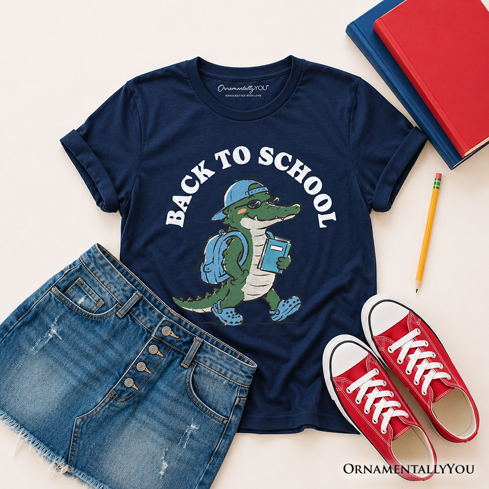 Kids Alligator Back to School T-Shirt, Cool Tee for Youth Student