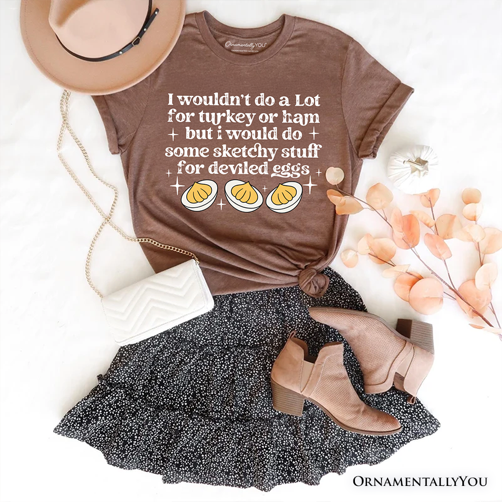 Deviled Eggs Funny T-Shirt, Thanksgiving Friendsgiving Foodie Tee