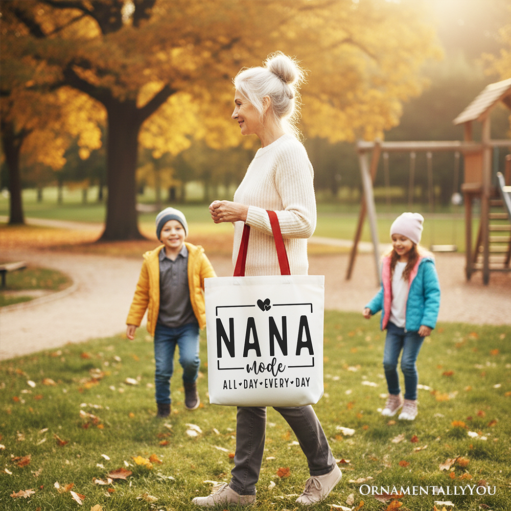 Nana Mode Canvas Tote Bag, All Day Every Day Gift Shopper for Grandma
