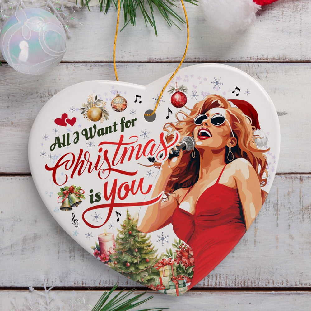 All I Want for Christmas is You Elegant Artistic Musical Christmas Ornament, Classic Tree Decoration