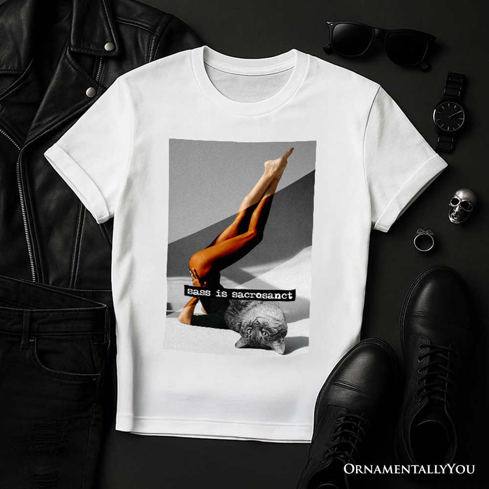 Sass is Sacrosanct 02 Concept Art Graphic T-Shirt, Sexy Cat Woman Black and White Streetwear Tee