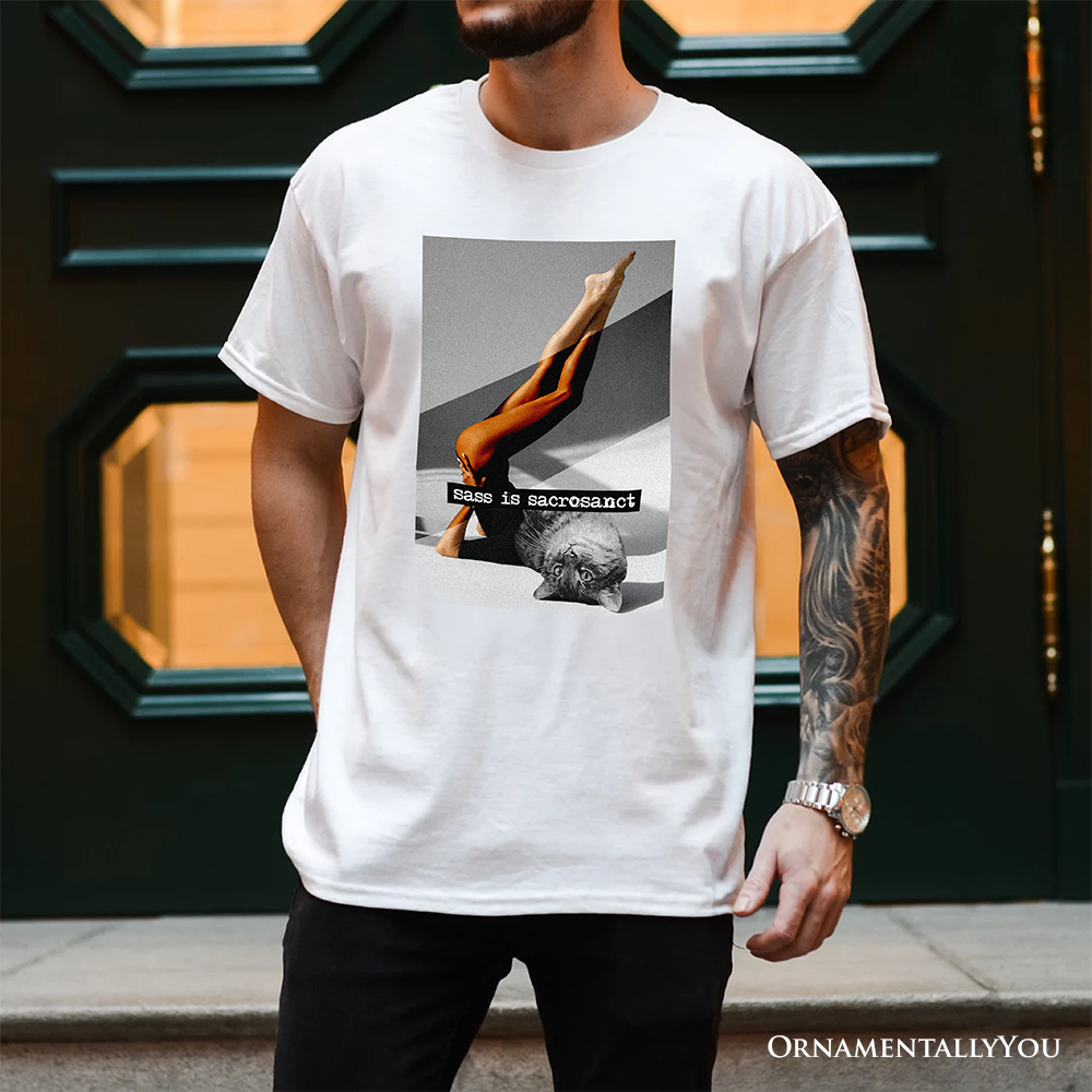 Sass is Sacrosanct 02 Concept Art Graphic T-Shirt, Sexy Cat Woman Black and White Streetwear Tee