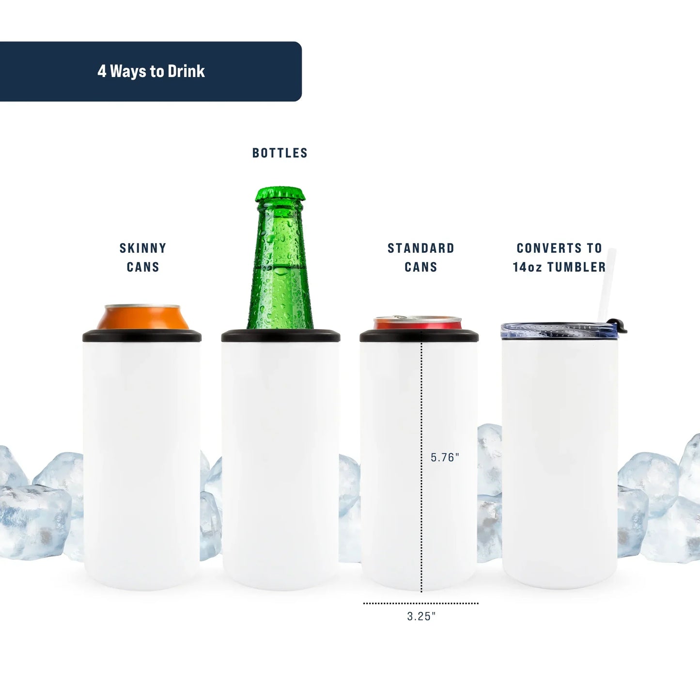 4-in-1 Forest Green Pinstripe Tumbler