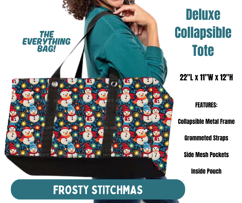 Preorder! Closes 8/13. ETA Nov. Frosty Stitchmas Collapsible Tote