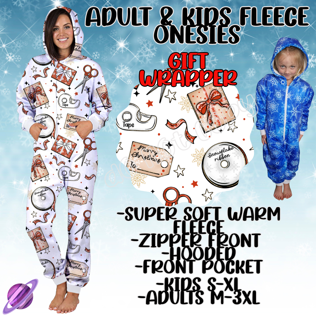 GIFT WRAPPER - ADULT & KIDS FLEECE ONESIES CLOSING 9/28
