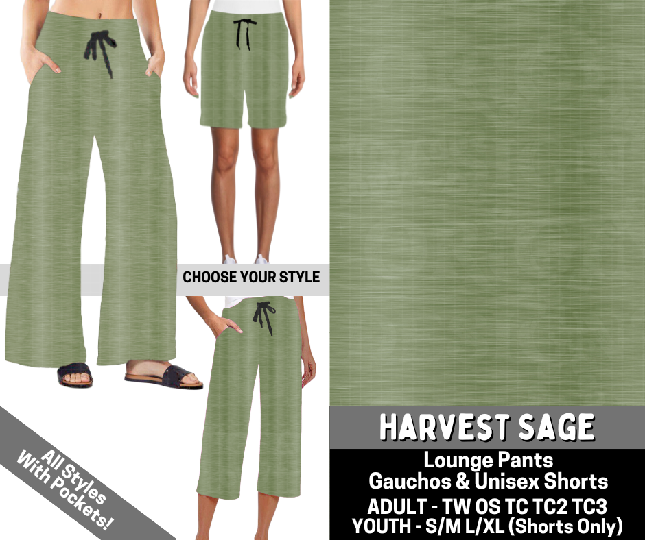 Preorder! Closes 6/15. ETA Sept. Harvest Sage Combo Lounge Lengths