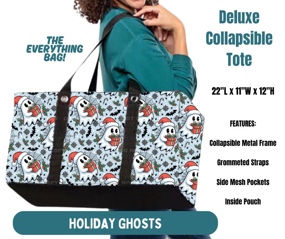 Preorder! Closes 8/13. ETA Nov. Holiday Ghosts Collapsible Tote