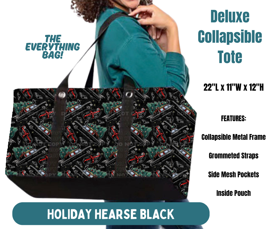 Preorder! Closes 8/13. ETA Nov. Holiday Hearse Black Collapsible Tote