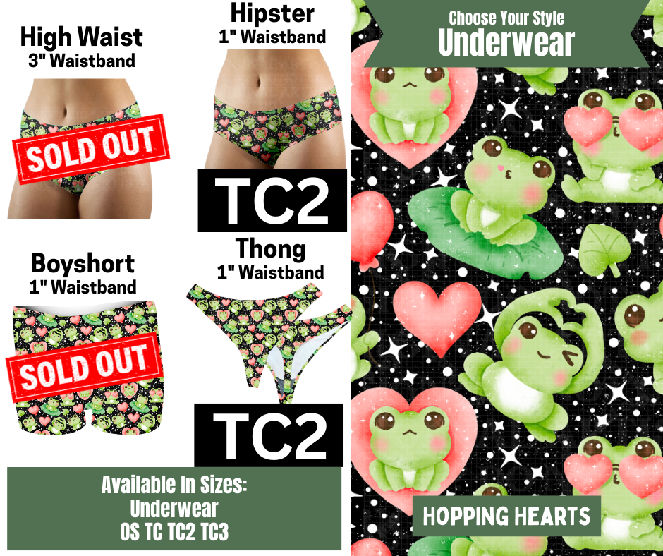 Hopping Hearts Hipster, Thong Underwear