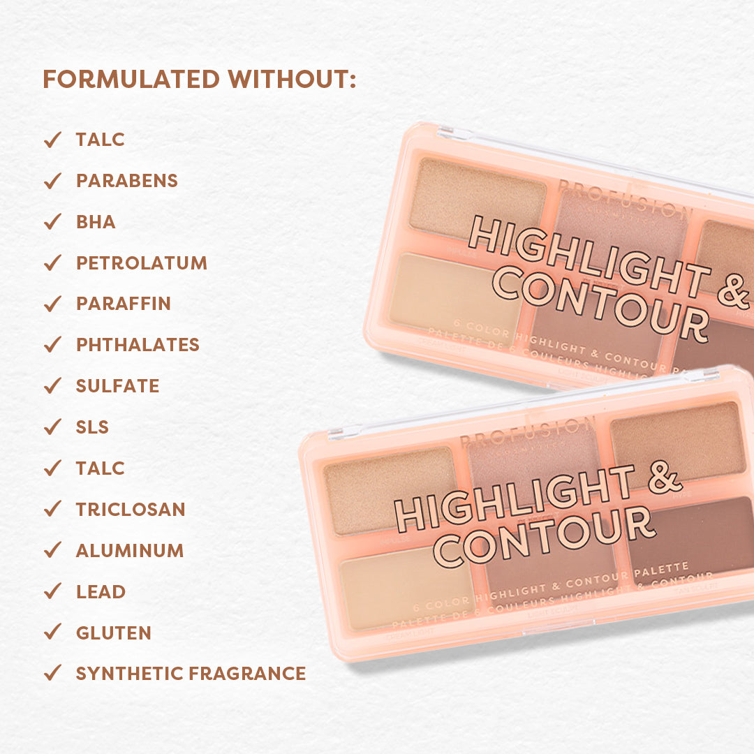 Highlight & Contour 6 Shade Face Palette