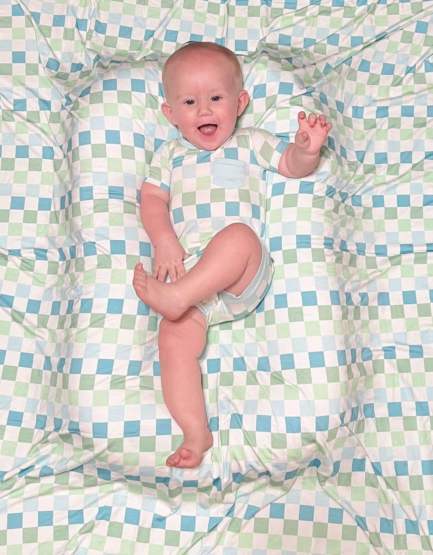 Ocean Checks Bamboo Blanket