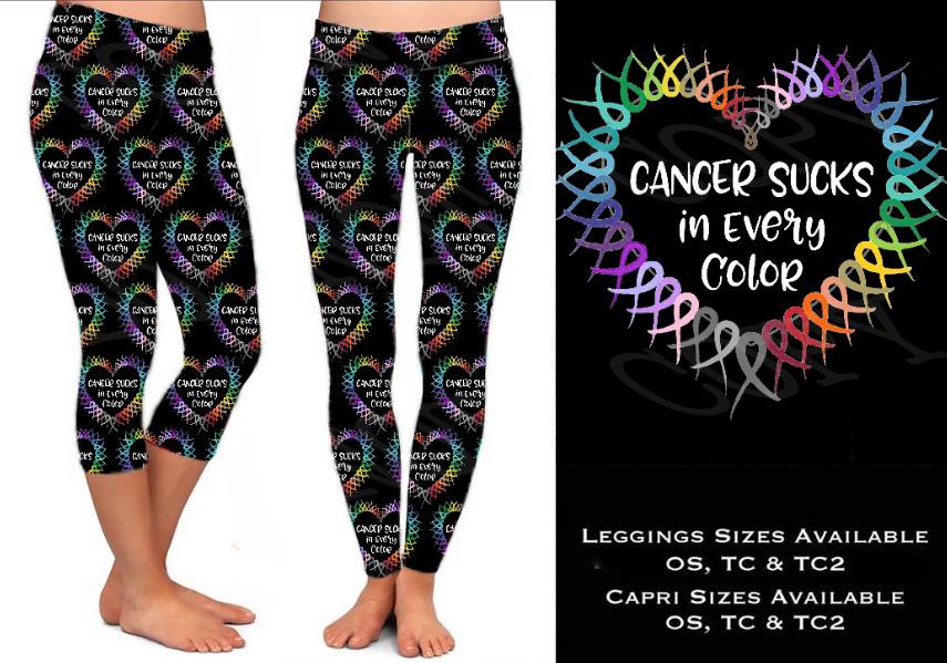 Cancer Sucks leggings or capri w/pockets