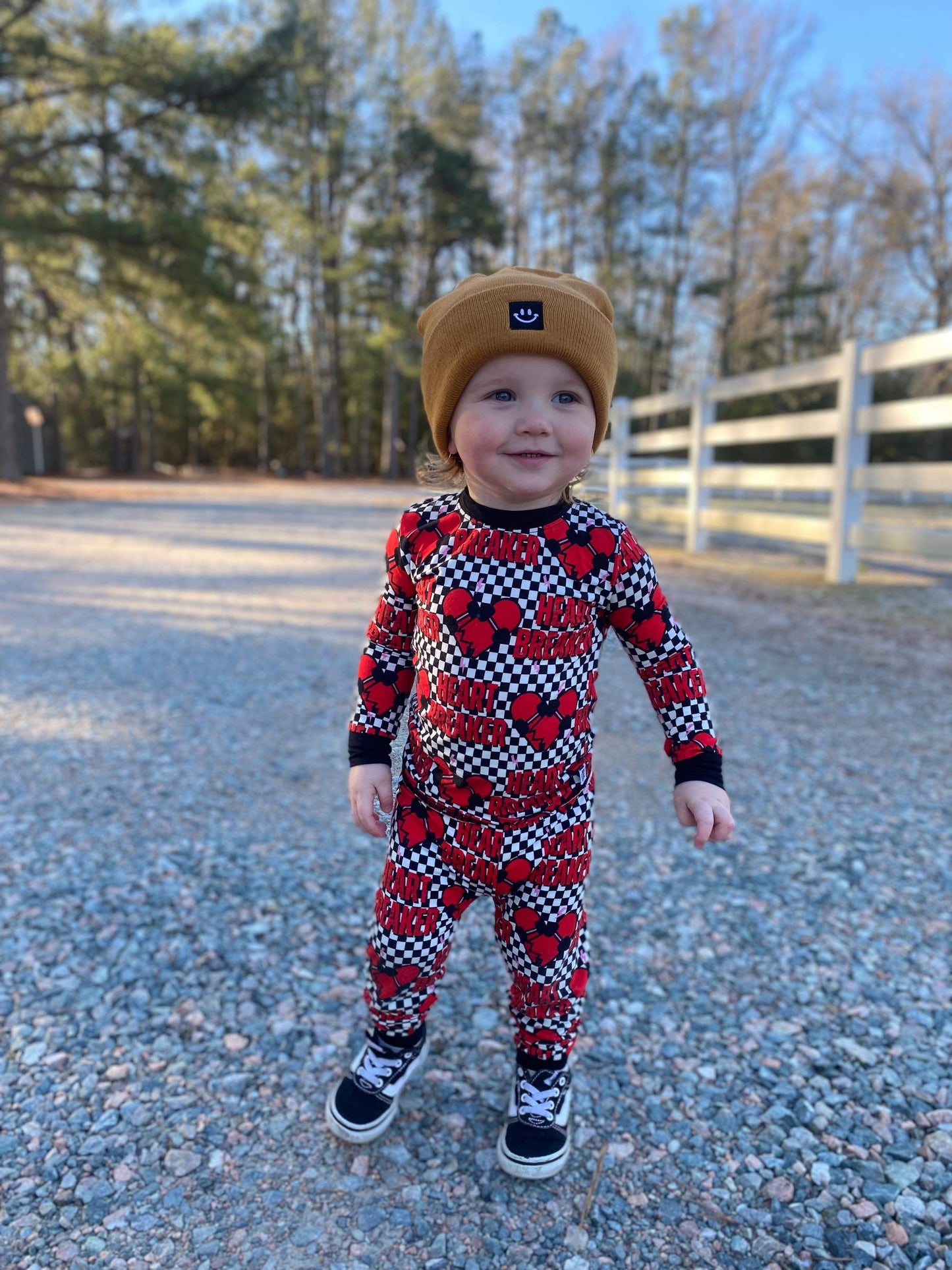 Checkered Heart Breaker Bamboo Set