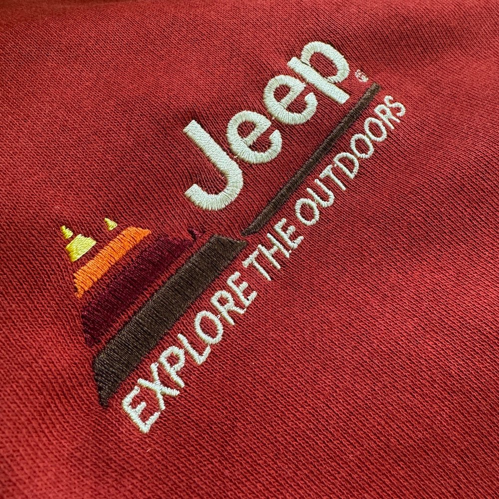Mens Jeep® Explore The Outdoors Zip French Terry Hooded Sweatshirt - Spice Heather