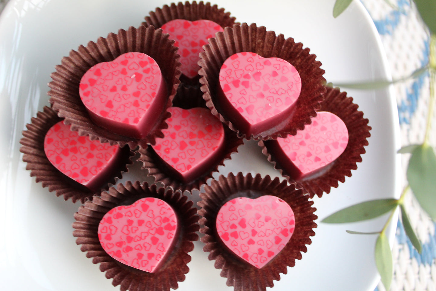 Heart Shaped Chocolate Bonbons Filled with Dulce de Leche
