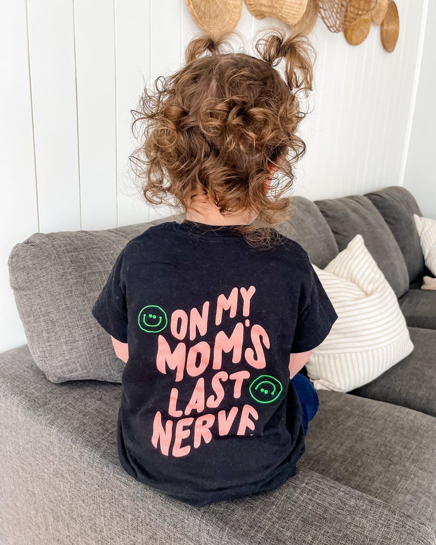 On My Mom's Last Nerve Tee w/ Coral Print