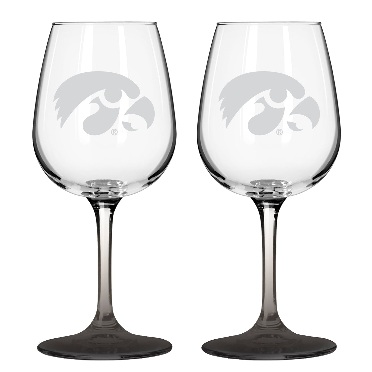 Iowa Hawkeyes 12 Oz. Satin Etch Wine Glass