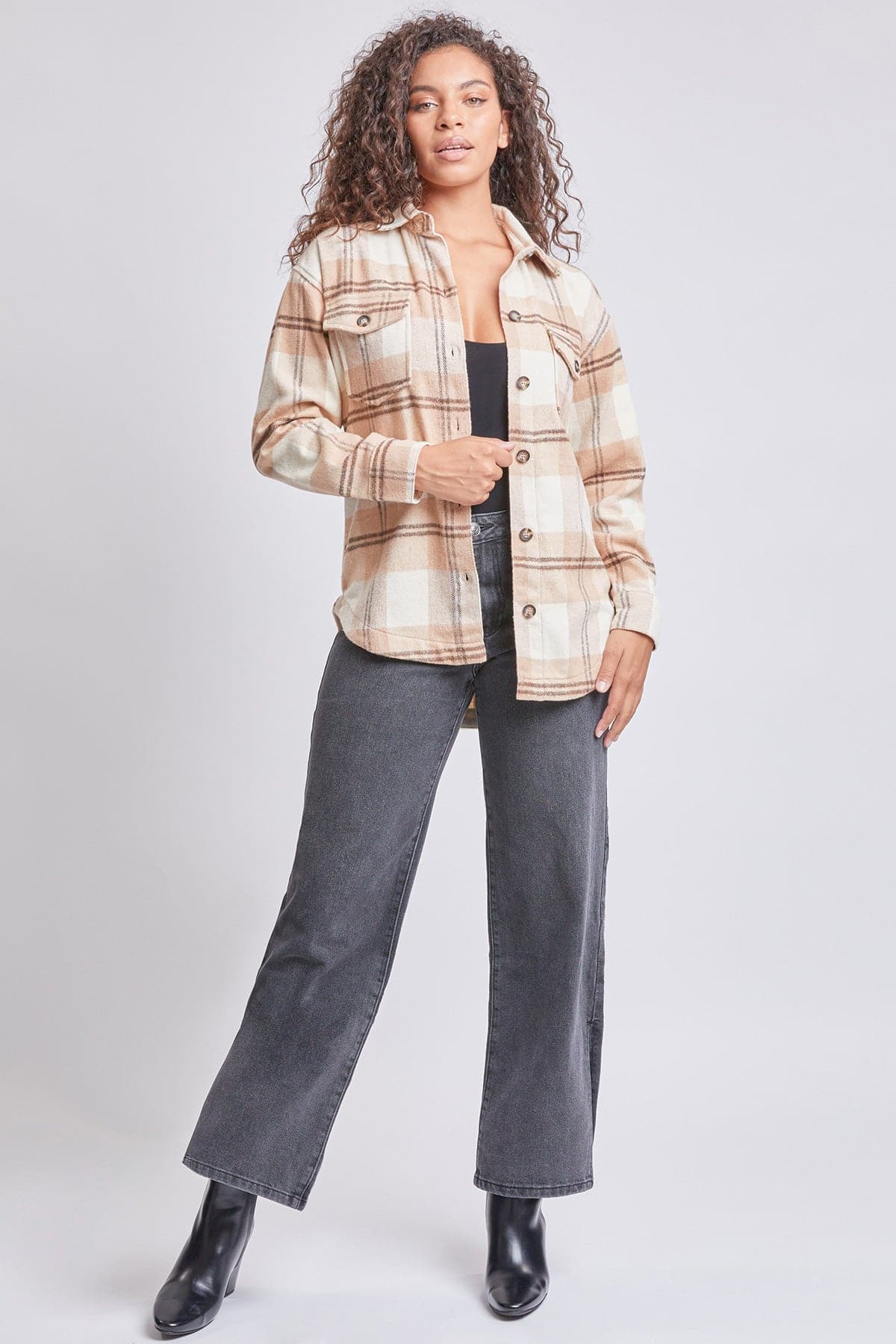 Women's Oversized Flannel Plaid Shacket