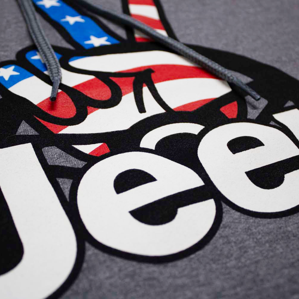 Mens/Unisex Jeep® Wave Hoodie - Graphite Heather