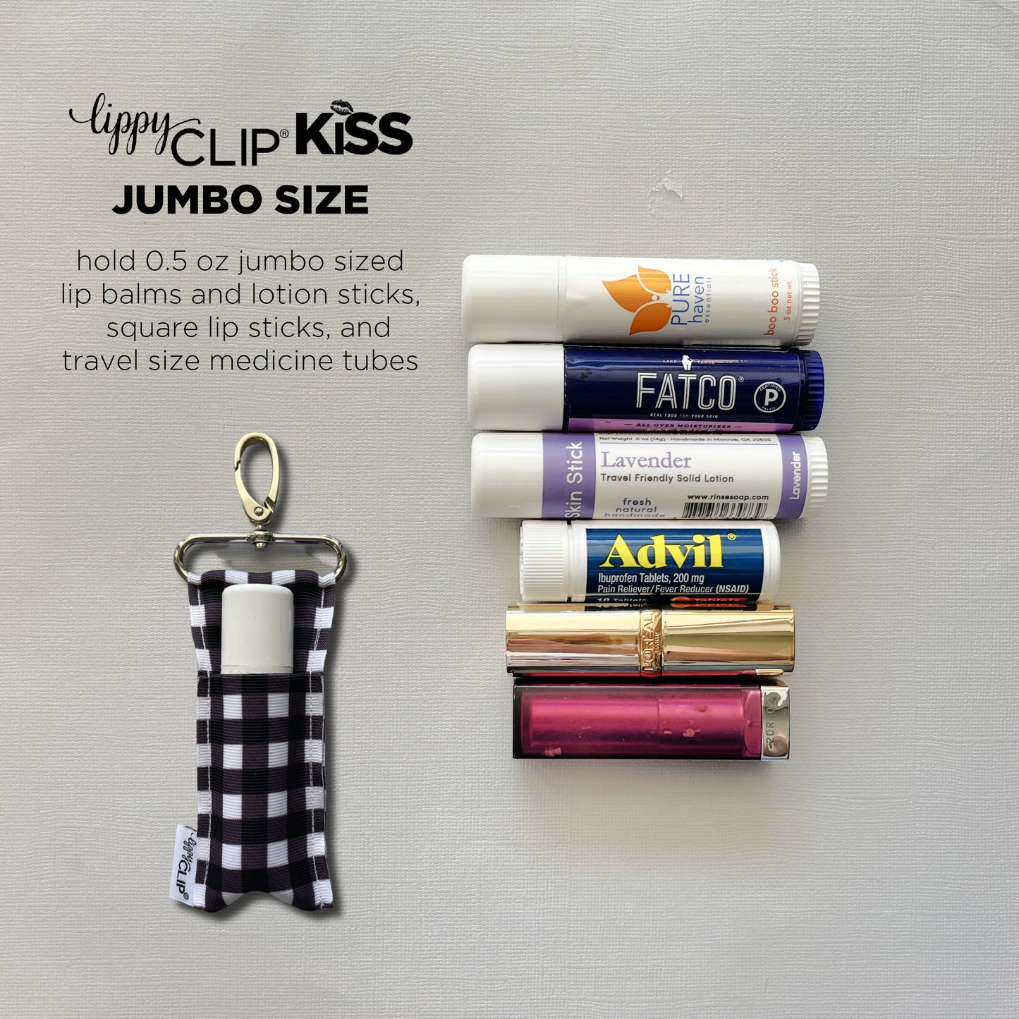 Magnolias LippyClip KISS for larger lip balms, essential oil rollers, etc.