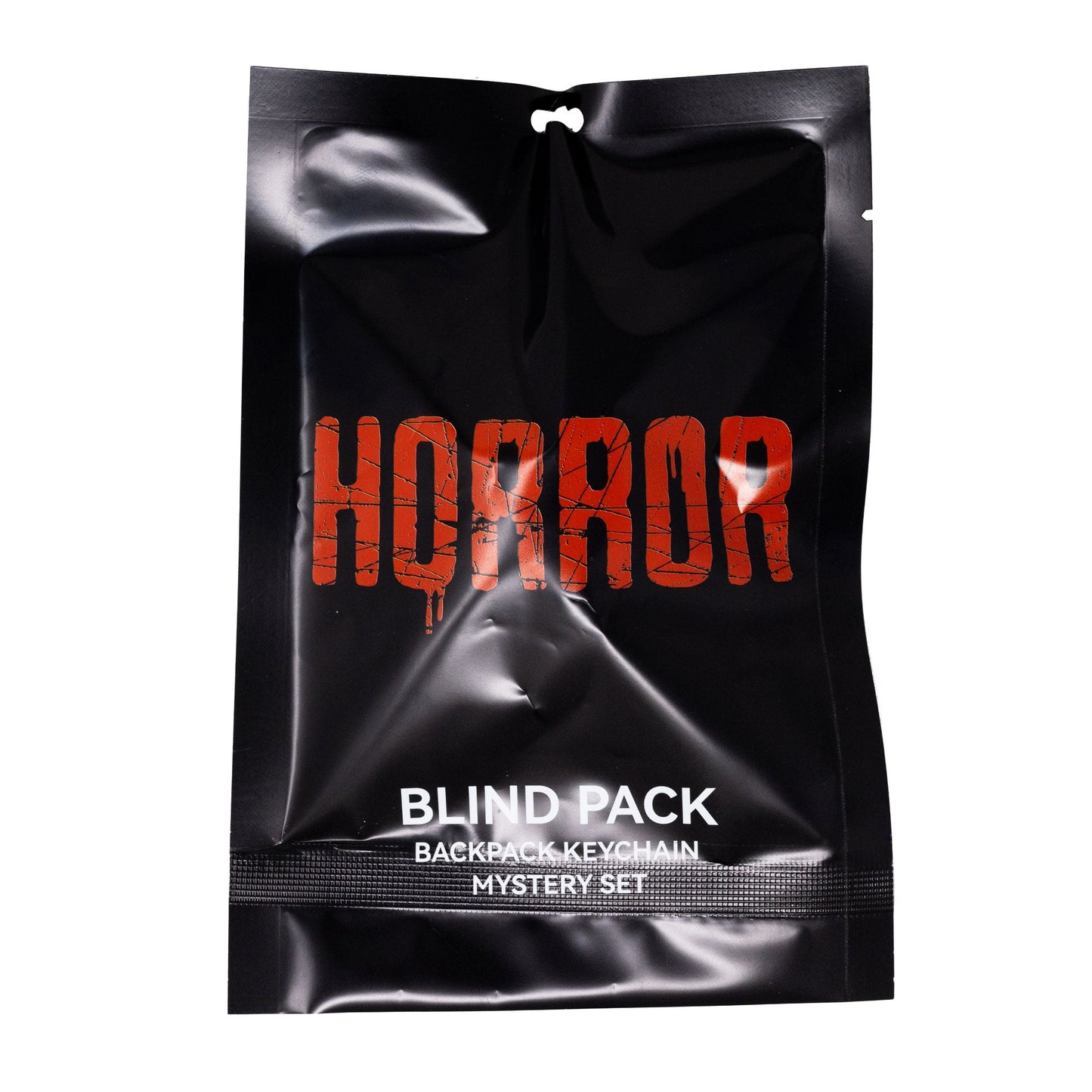Warner Bros. Horror Movies Mystery Backpack Keychain Charm Blind Box Series, Nightmare on Elm St. Street Sign, Jason's Knife, Pennywise's Balloon, Annabelle, or a Lost Boys Milk Carton
