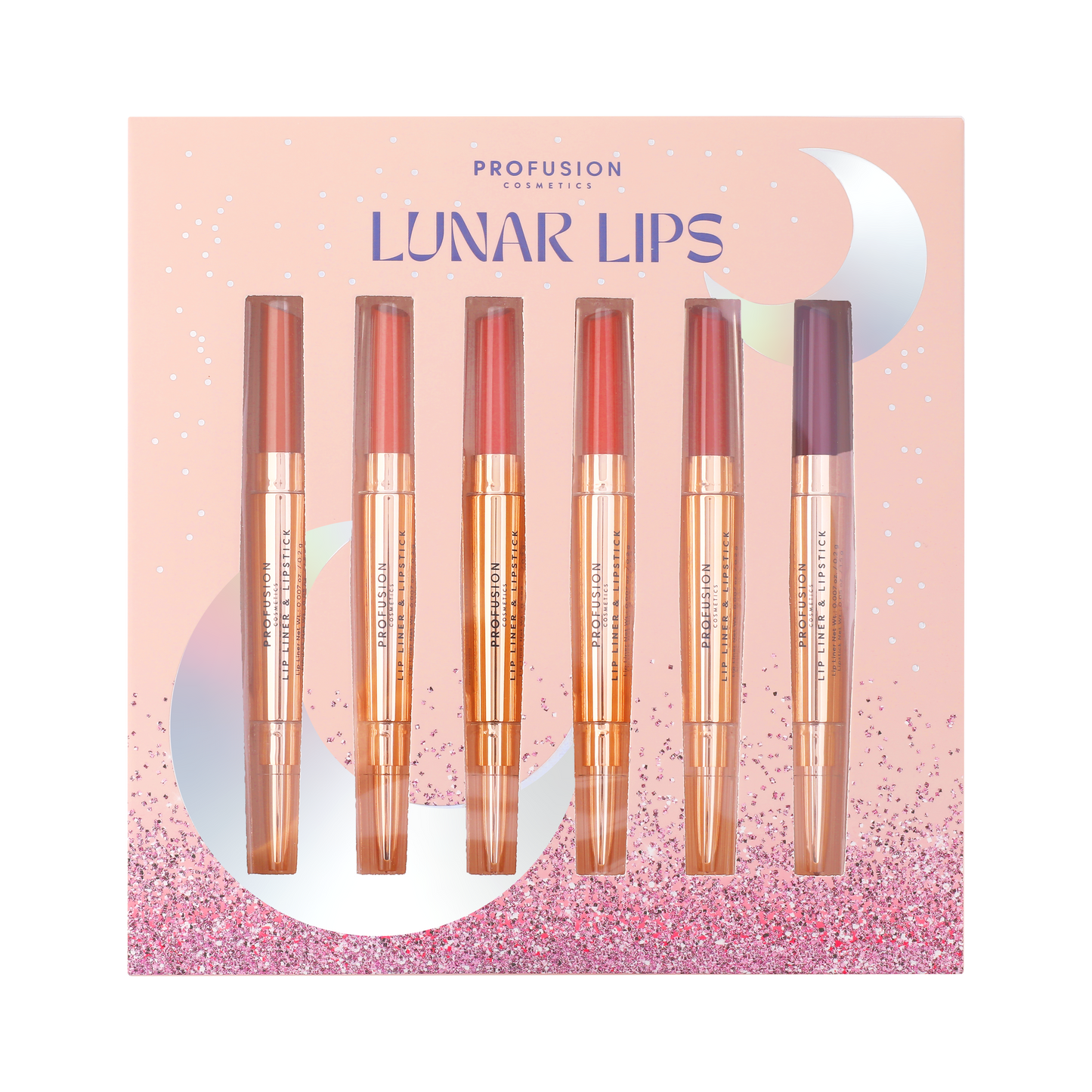 Lunar Lips 6 PC Lipstick & Liner Set