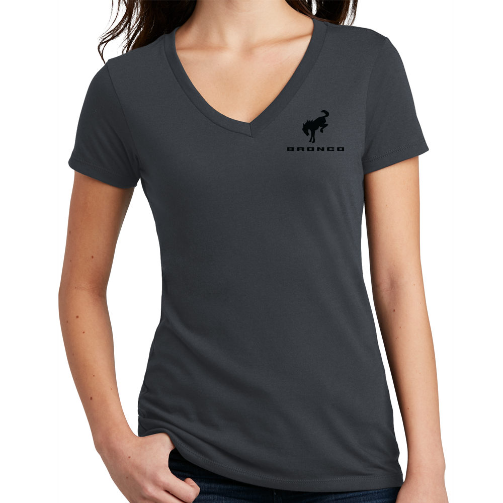 Ladies Ford Bronco Wildtrak V-Neck - Charcoal