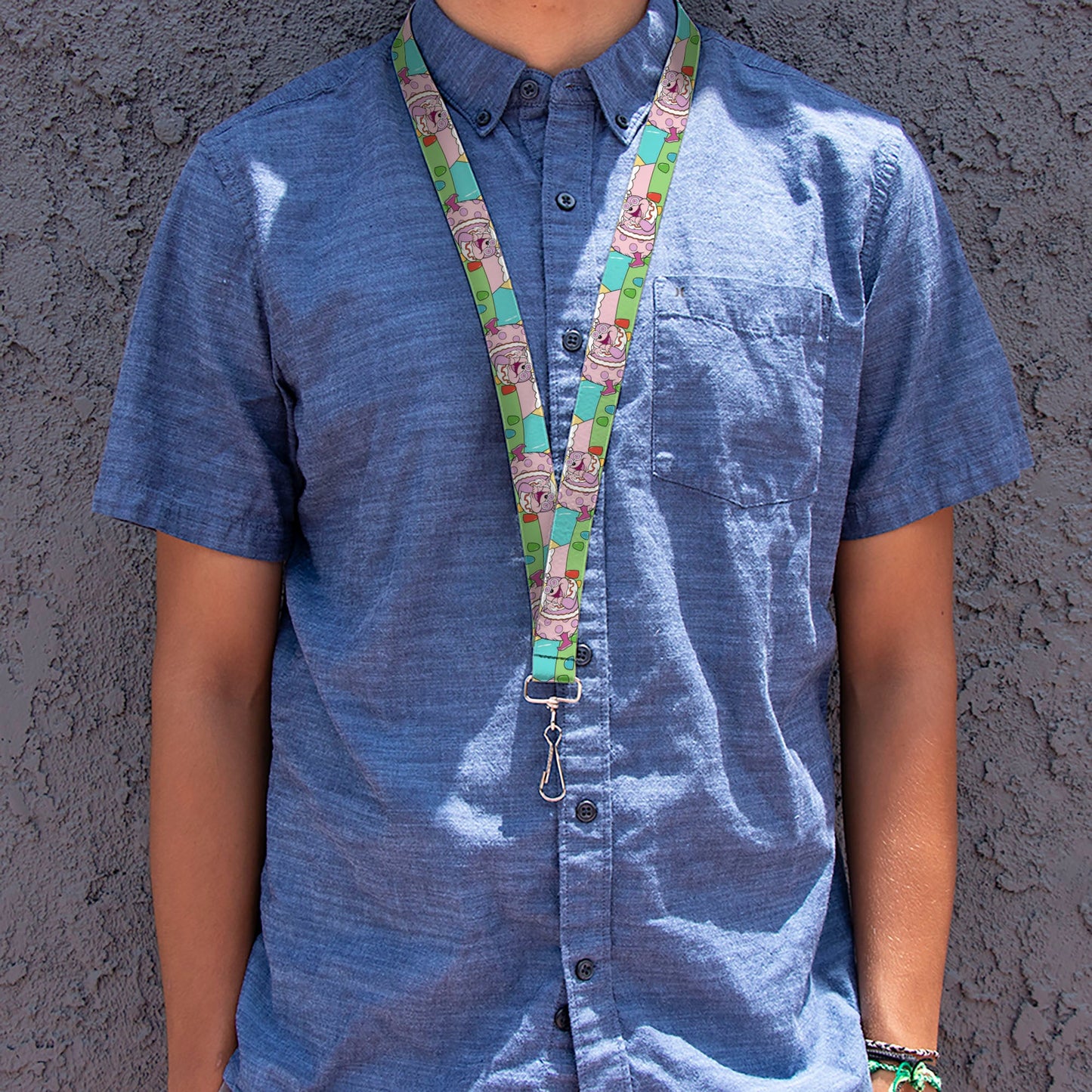 Lanyard - 1.0" - Candy Land Jolly Laughing Pose and Gum Drops Multi Color