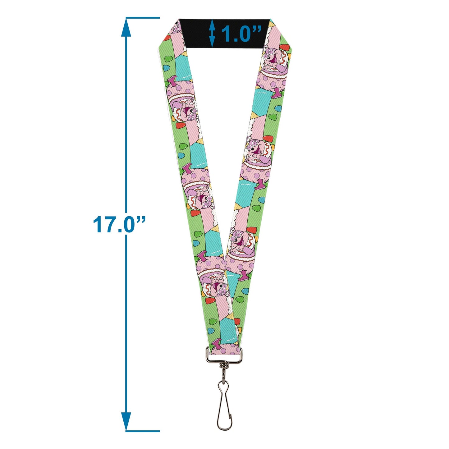Lanyard - 1.0" - Candy Land Jolly Laughing Pose and Gum Drops Multi Color
