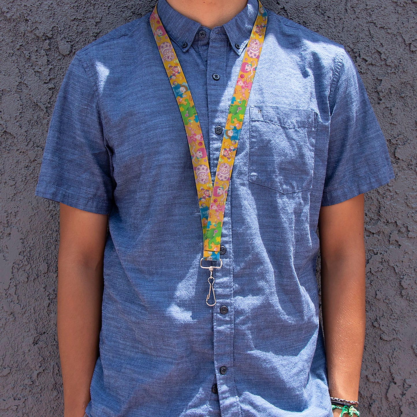 Lanyard - 1.0" - Candy Land Characters and Candy Collage Yellow
