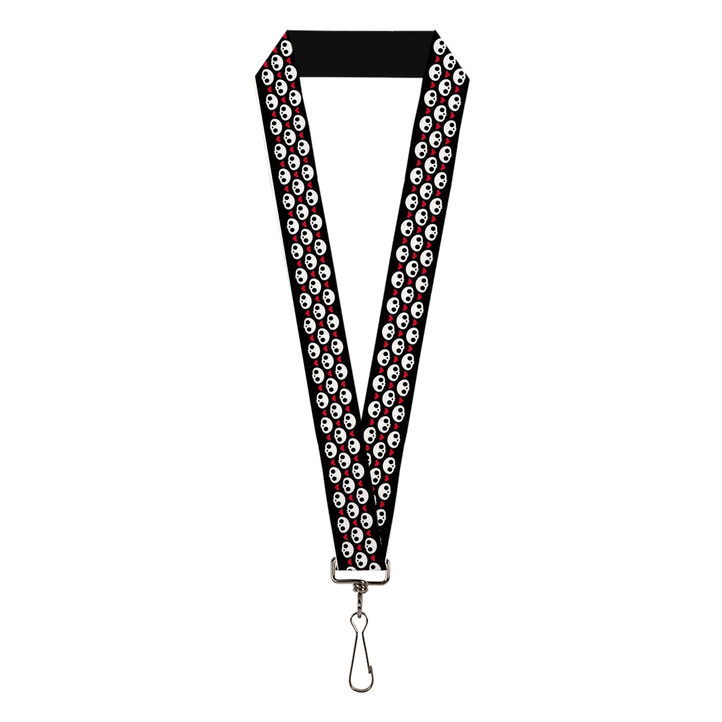 Lanyard - 1.0" - Skelanimals Face Logo and Heart Black/White/Red