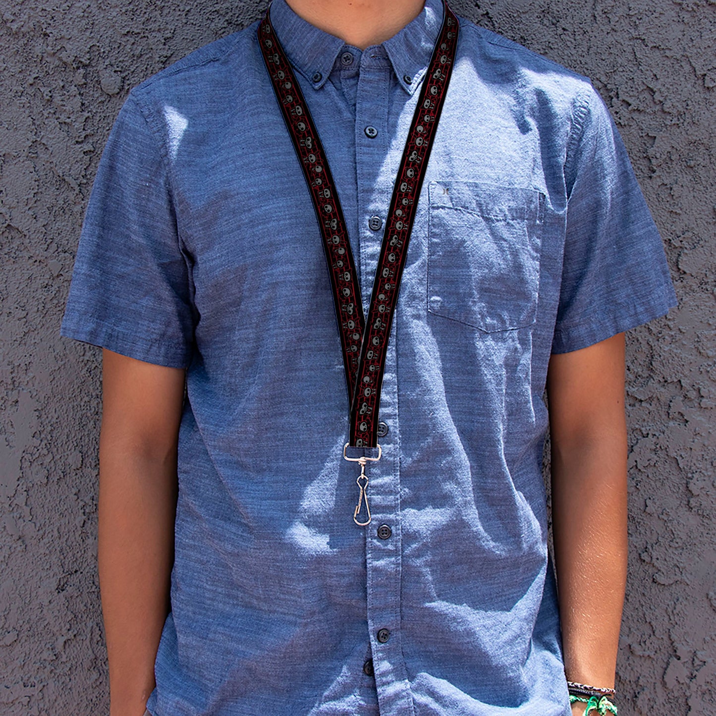 Lanyard - 1.0" - Skelanimals Six Character Collage Black/Red/Grays