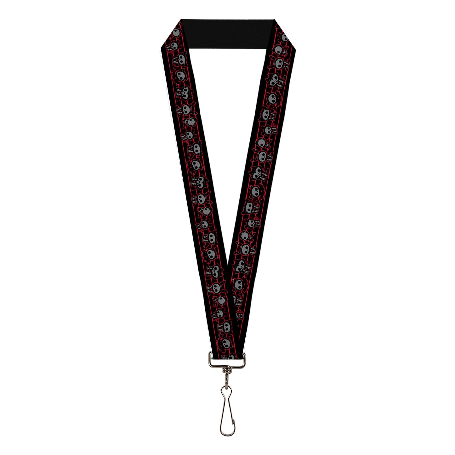 Lanyard - 1.0" - Skelanimals Six Character Collage Black/Red/Grays