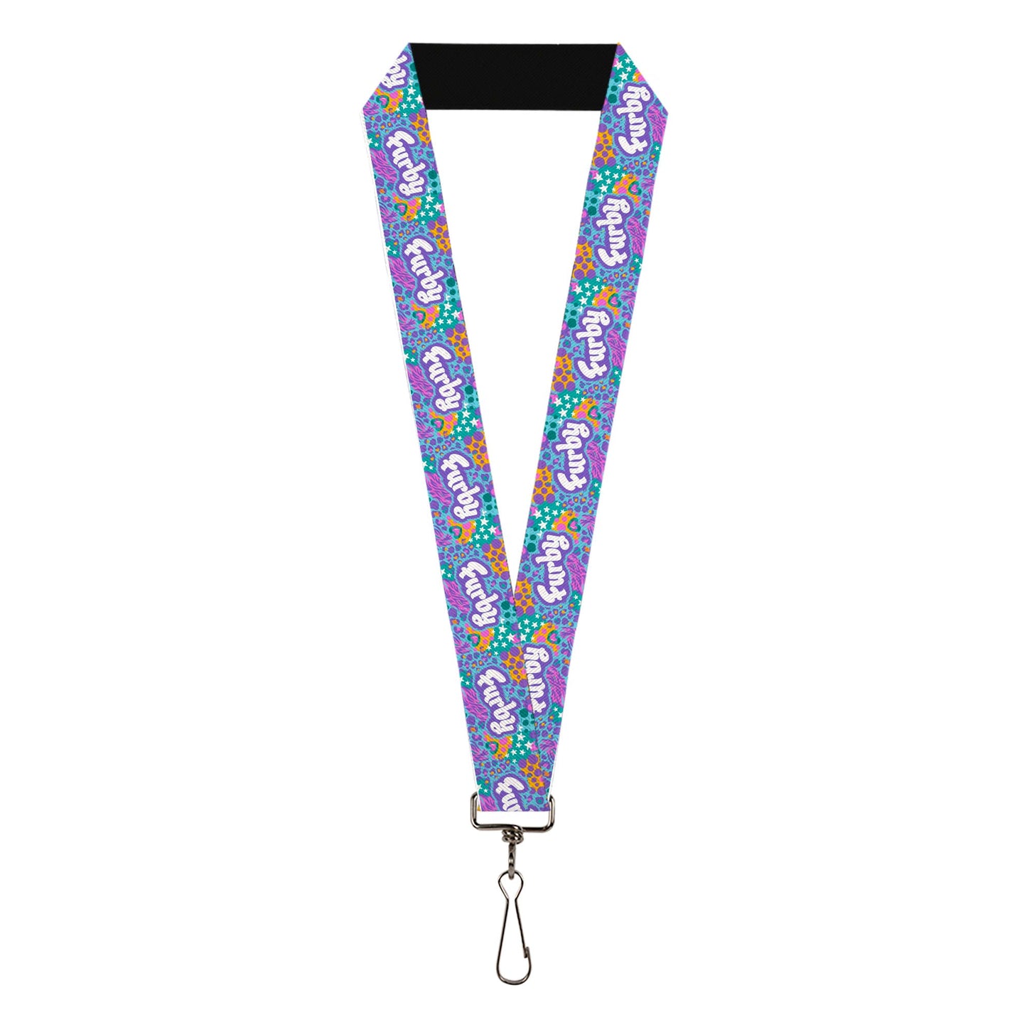 Lanyard - 1.0" - FURBY Title Logo and Fur Prints Collage Multi Color/White