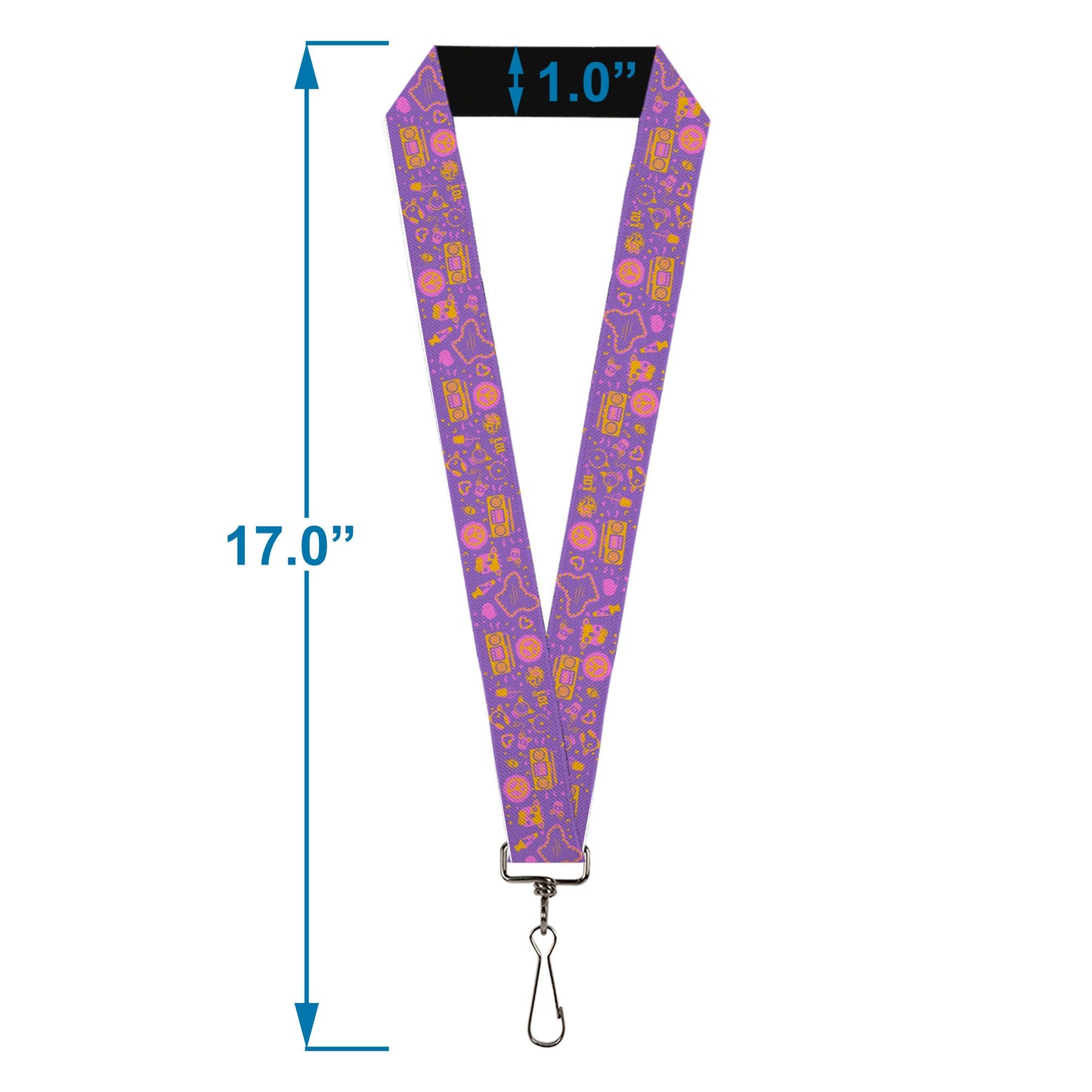 Lanyard - 1.0" - Furby Icons Collage Purples/Orange/Pinks