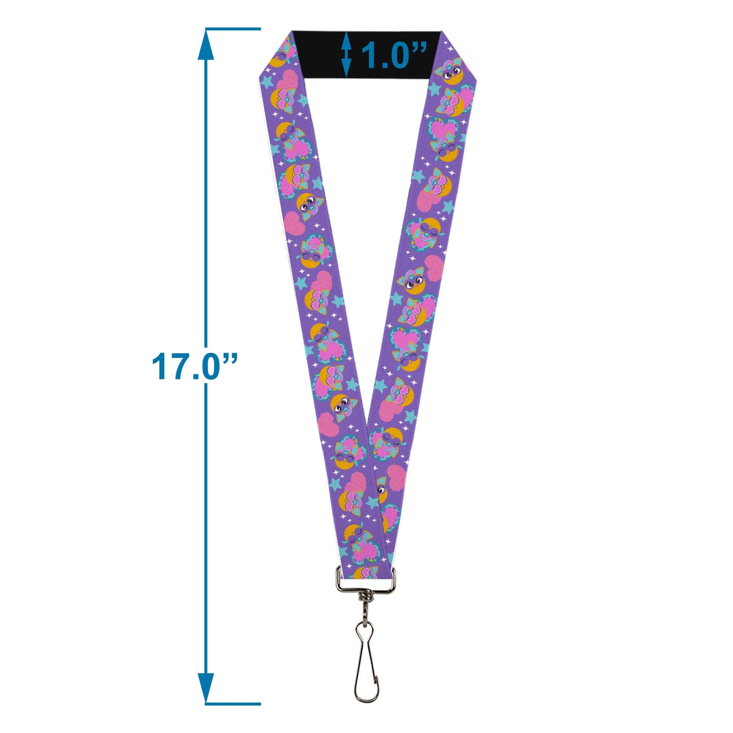 Lanyard - 1.0" - Fuby Furbmojis and Icons Collage Purple/Blues/Pinks
