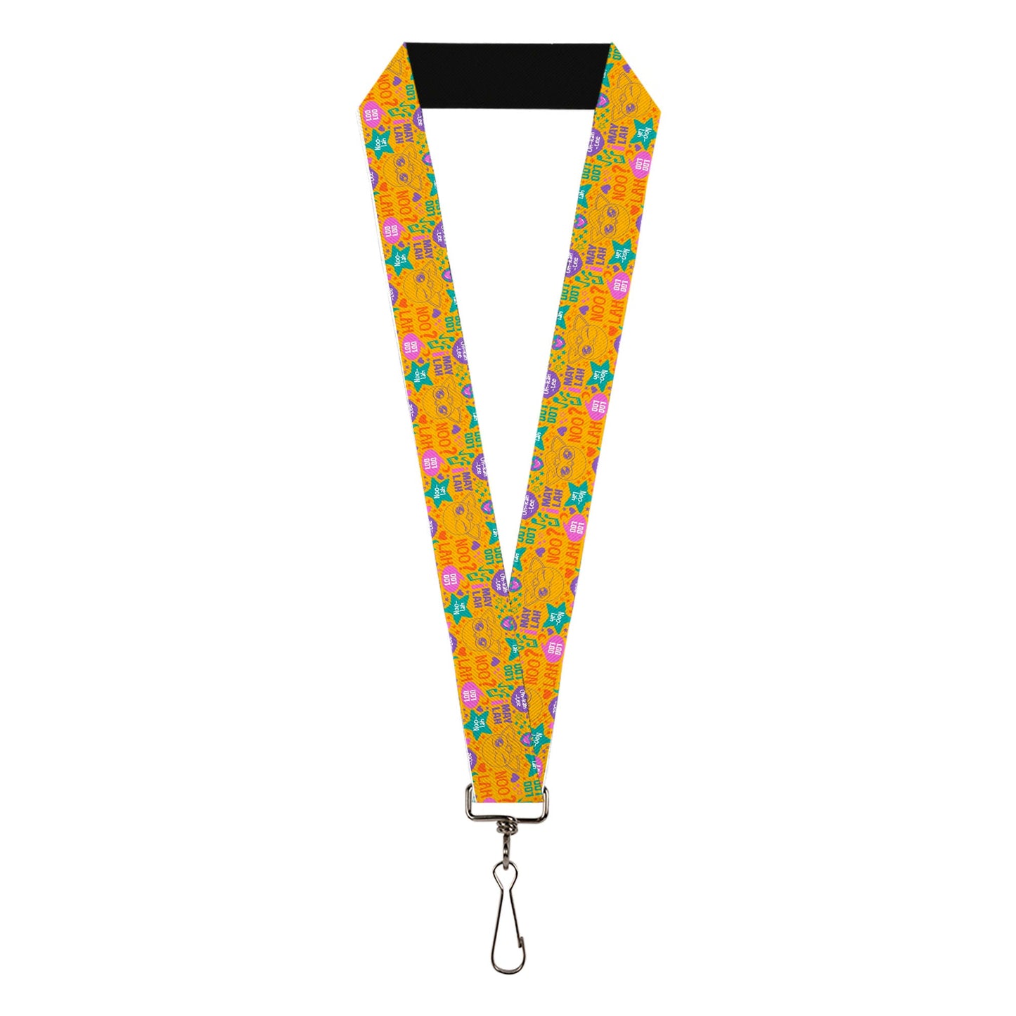 Lanyard - 1.0" - Furby Furbmoji and Furbish Phrases and Icons Orange/Pink/Purple