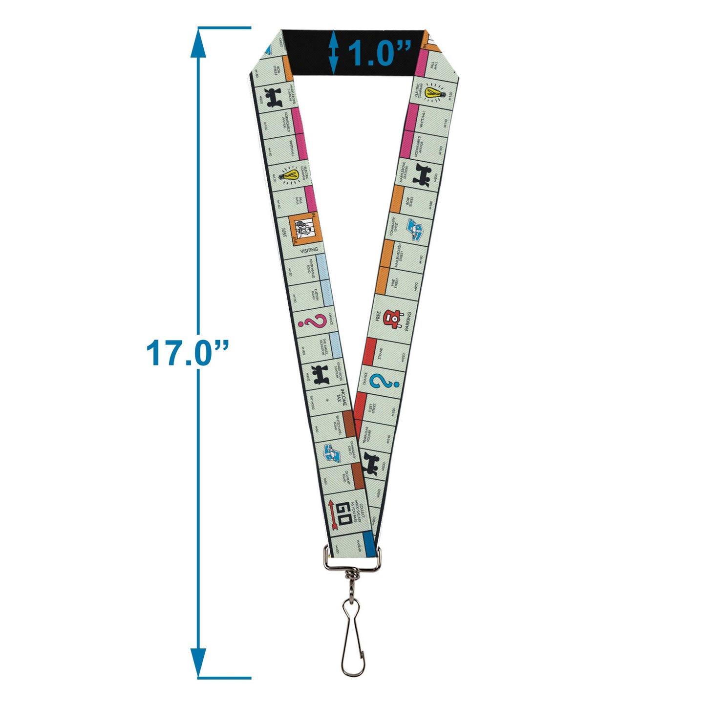 Lanyard - 1.0" - Monopoly British UK Game Board Space Blocks