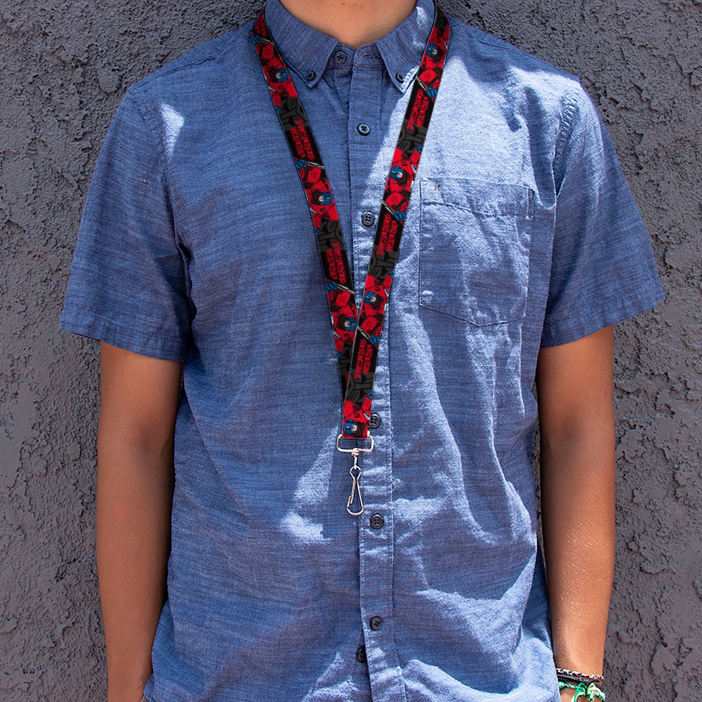 Lanyard - 1.0" - Transformers Generations Optimus Prime Pose and Autobot Icon Black/Gray/Red