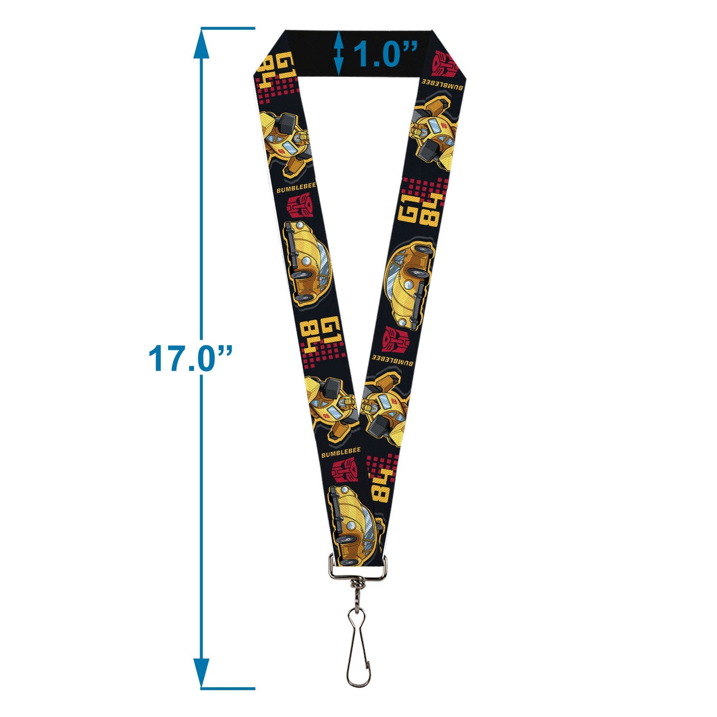 Lanyard - 1.0" - Transformers Generations BUMBLEBEE G1 84 Poses Autobot Icon Black/Yellows/Red