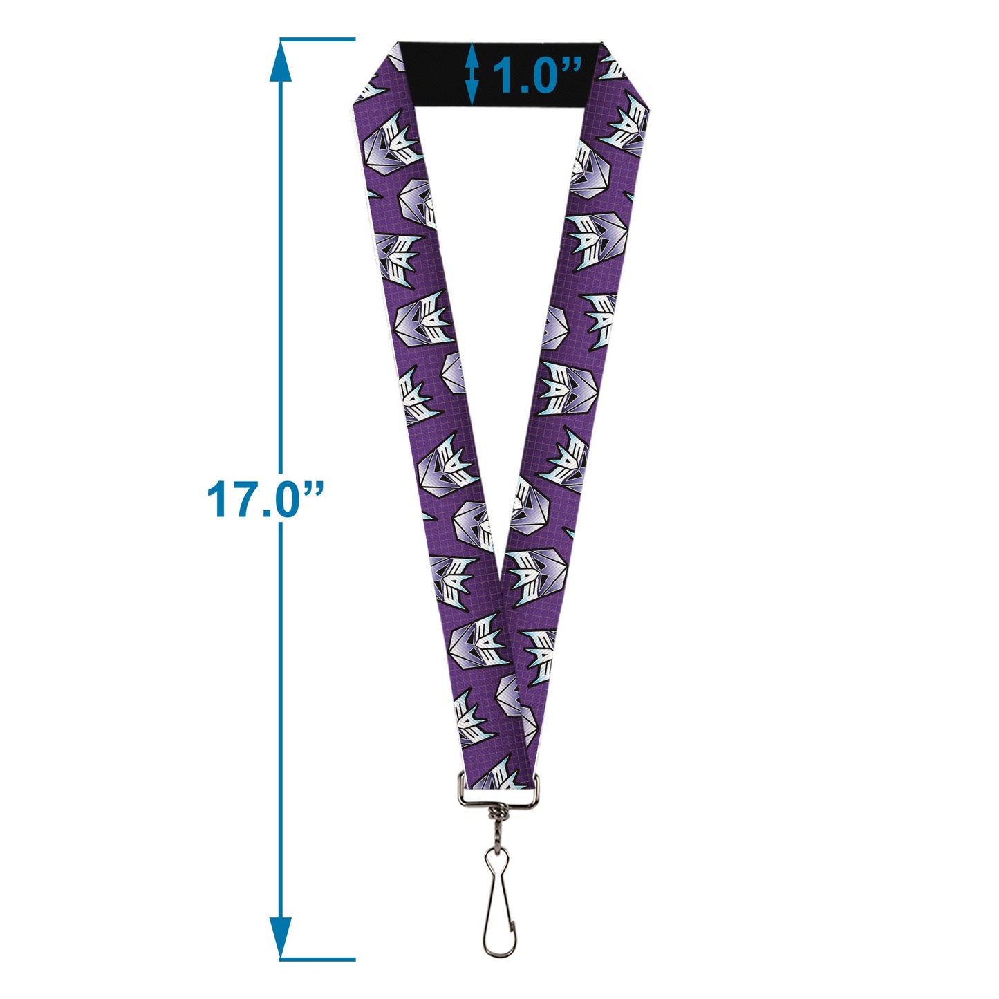Lanyard - 1.0" - Transformers Decepticons Icon Scattered Grids Purples