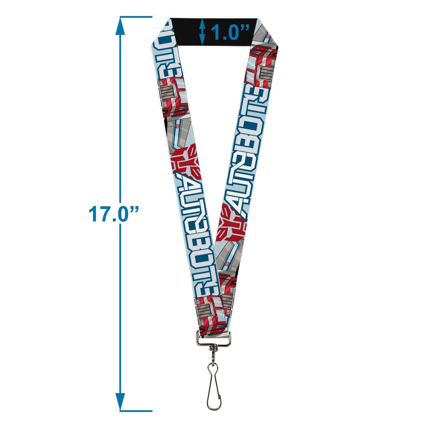 Lanyard - 1.0" - Transformers AUTOBOTS Optimus Prime Semi Truck Collage Light Blue